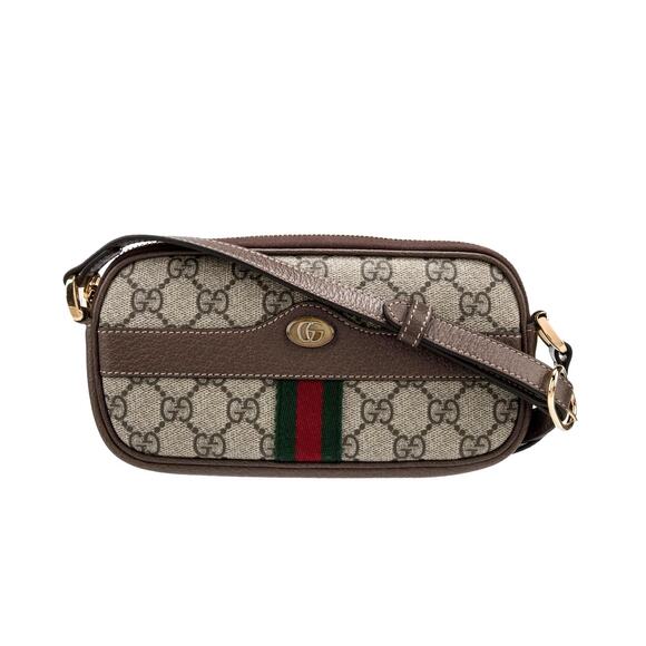Gucci Handbags - Gucci GG Supreme Ophidia Mini Crossbody Bag Beige/Ebony Coated Canvas NEW